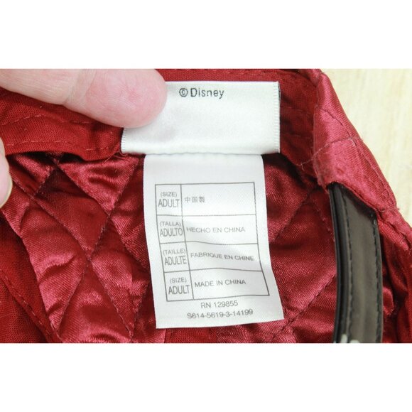 Disney Parks Original Beauty & the Beast Black Mickey Rose Ears Red Quilted Hat - Picture 8 of 9